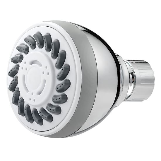 Boston Harbor Fixmount Shower Head, 1.75 (6.6) 80 gpm (L/MIN) psi, 1/2-14 NPT Connection, Threaded, ABS, Chrome