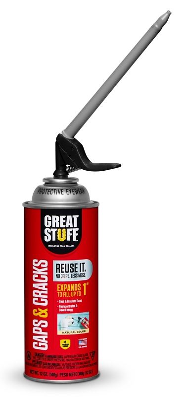 Great Stuff 99108824 Insulating Foam Sealant, Cream, 8 hr Functional Cure, 12 oz, Can - VORG5123534