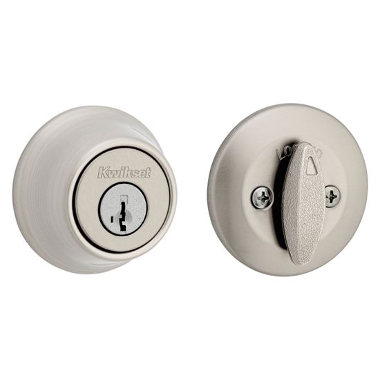 Kwikset 660 15 RCAL RCS Deadbolt, SmartKey Key, Metal, Satin Nickel, 2-3/8 to 2-3/4 in Backset, K3 Keyway - VORG8196271