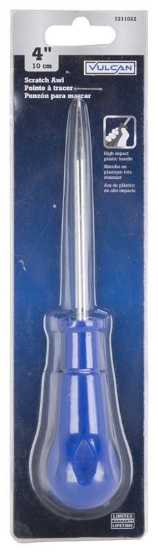 Vulcan JLO-024 Scratch Awl, 5.8 mm Dia Shank, 4 in L Shank, 7-1/8 in OAL, Ergonomic Handle, Plastic Handle, Steel Shank - VORG7211022