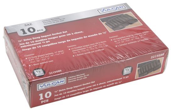 Vulcan MTI10-S Socket Set, Chrome Molybdenum Steel, Tempered Phosphate - VORG2215598