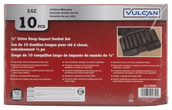 Vulcan MTI10-S Socket Set, Chrome Molybdenum Steel, Tempered Phosphate - VORG2215598