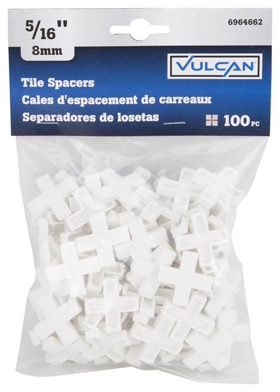 Vulcan MJ-T808083L Tile Spacer, 3/16 in Thick, Cross, Plastic - VORG6964662