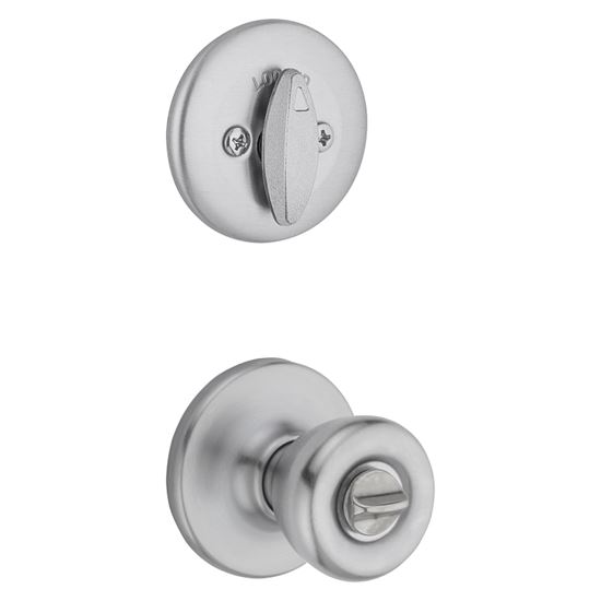 Kwikset 242T 26D CP K6 Combination Lockset, Knob Handle, Tylo Design, Satin Chrome, 3 Grade, Metal - VORG7554652