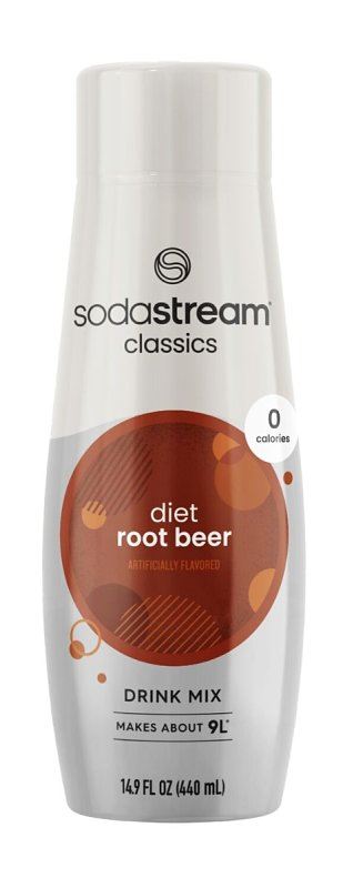 Sodastream Classics 1424204012 Soda Drink Mix, Water, Diet Root Beer, 14.9 fl-oz Bottle, Pack of 4