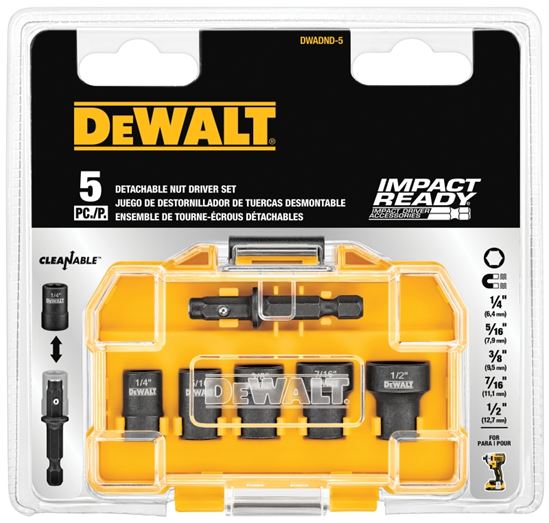 DEWALT DWADND-5 Nut Driver Set, 5-Piece, Steel, Black - VORG0802876