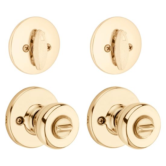 Kwikset 242T 3 CP 6ALRCS Combination Lockset, Knob Handle, Tylo Design, Polished Brass, 3 Grade - VORG7554637