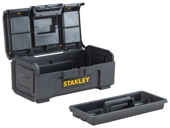 STANLEY STST16410 Tool Box, 50 lb, Polypropylene, Black/Yellow, 3-Compartment - VORG0556746