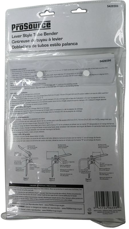 ProSource T074-3L Tube Bender, 45 and 90 deg Bend - VORG5428586