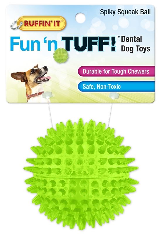 Ruffin'It 80610 Dog Toy, Squeaker, Blue/Green/Purple - VORG4767489