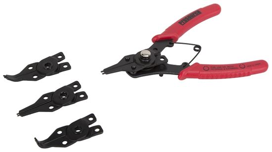 ProSource 10002-PRP-53L Snap Ring Plier Set, 6.125 in OAL, Red Handle, Cushion-Grip Handle, 3/4 in W Tip