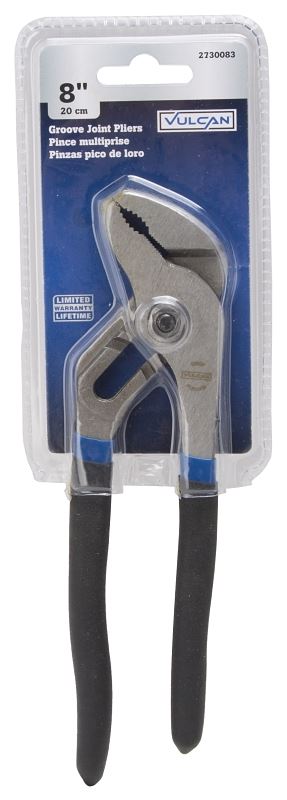 Vulcan PC980-04 Groove Joint Plier, 8 in OAL, 1-1/4 in Jaw, Black & Blue Handle, Non-Slip Handle, 1-1/4 in W Jaw - VORG2730083