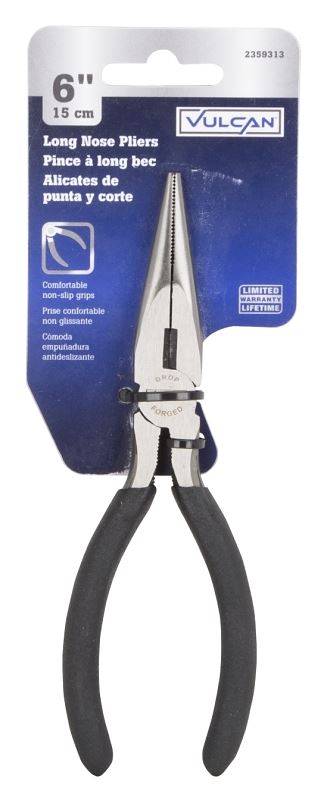Vulcan JL-NP008 Plier, 6-1/2 in OAL, 1.6 mm Cutting Capacity, 3.9 cm Jaw Opening, Black Handle, 3/4 in W Jaw, 2 in L Jaw - VORG2359313