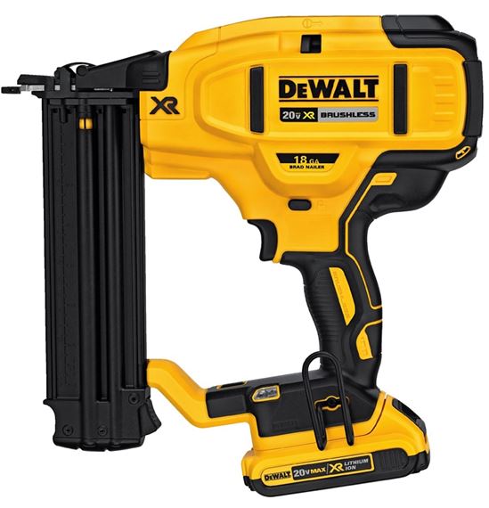 DEWALT DCN680D1 Brad Nailer Kit, Battery Included, 20 V, 2 Ah, 110 Magazine, 18 ga Nail, Nail Fastener - VORG7195399