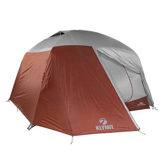 Klymit Cross Canyon 09C4RD01D Camping Tent, 4 Person, 2 -Door, 40D Polyester Mesh/68D Polyester Taffeta/75D Polyester - VORG7476906