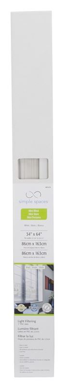 Simple Spaces PVCMB-9A Blind, 64 in L, 34 in W, Vinyl, White - VORG0074179