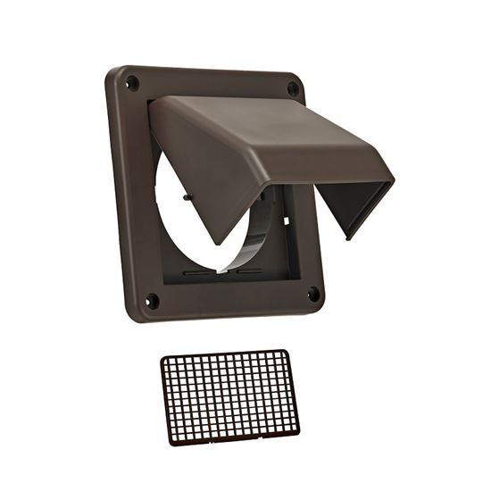 Lambro 604B Air Intake Louver Vent, 4 in L, 6 in W, Plastic, Brown - VORG7450349