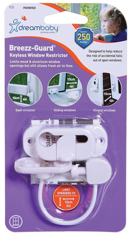 Dreambaby Breezz-Guard L928 Keyless Window Restrictor, Plastic, White - VORG9723388