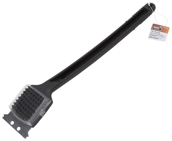 Omaha JJ18600 Grill Brush, 2-1/8 in L Brush, 2 in W Brush, Stainless Steel Bristle, Plastic Handle, 18 in L - VORG8791154