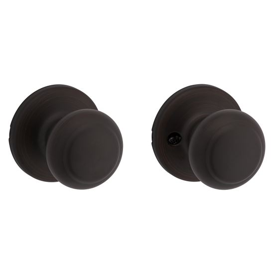 Kwikset 200CV 11P RCAL RC Passage Knob, Venetian Bronze, 1-3/8 to 1-3/4 in Thick Door, 2-1/4 in Strike - VORG7370844