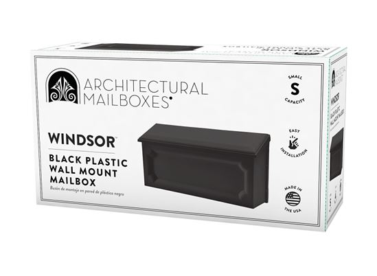 Gibraltar Mailboxes Windsor Series WMH00B04 Mailbox, 288.6 cu-in Capacity, Polypropylene, Black, 15-1/2 in W, 4.7 in D - VORG7277353