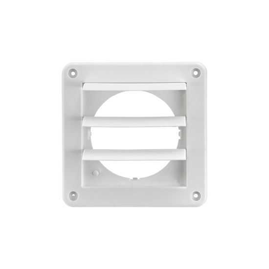 Lambro 2676W Louvered Vent, 4 in L, 4.64 in W, Plastic, White, Wall Installation - VORG6987432