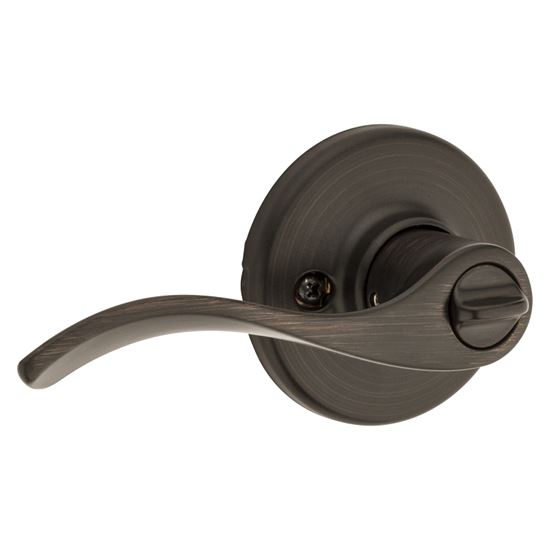 Kwikset 300BL 11PCP Privacy Lever, Turnbutton Lock, Venetian Bronze, Zinc, Residential, Reversible Hand, 3 Grade - VORG6975742