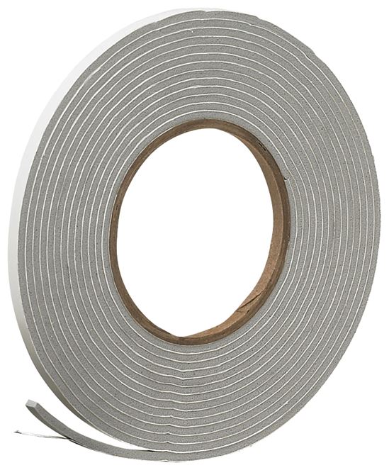 Frost King V442H Foam Weatherseal Tape, 1/4 in W, 17 ft L, 1/8 in Thick, Vinyl, Gray