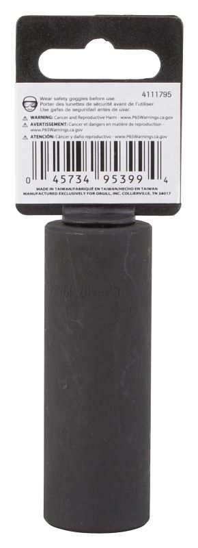 Vulcan MT6580217 Deep Impact Socket, 19 mm Socket, 1/2 in Drive, Deep Drive, 6-Point, Chrome Molybdenum Steel - VORG4111795