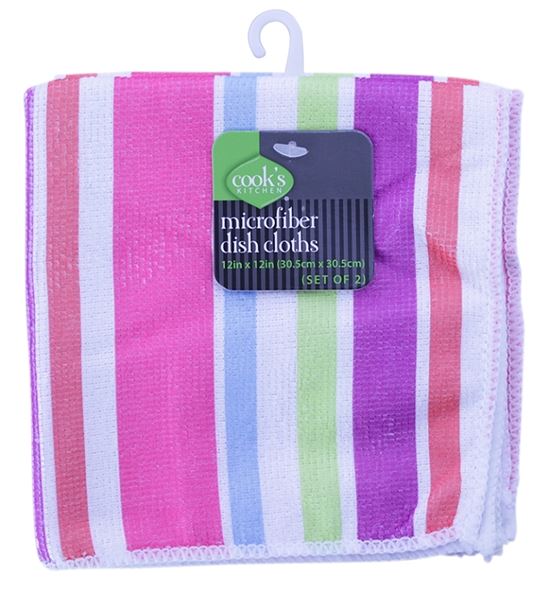 Cook's Kitchen 1005 Dish Towel, 12 in L, 12 in W, Microfiber, Pack of 6 - VORG5746698