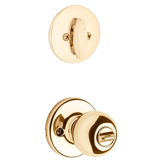 Kwikset 690P 3CP 6ALRCSK6 Combination Lockset, Knob Handle, Polo Design, Polished Brass, 3 Grade - VORG6386320