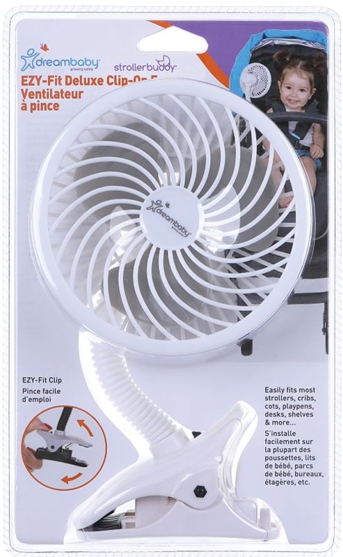 Dreambaby EZY-Fit Series L2317 Clip-On Fan, Deluxe, White, For: Strollers, Desk, Tabletops, Cribs, Playpens and More - VORG3487857