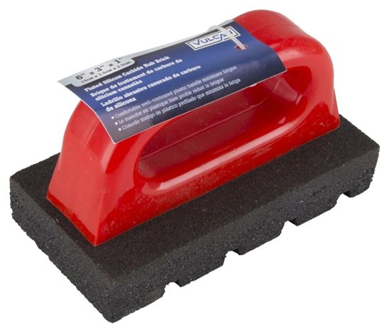 Vulcan 310813L Rubbing Brick, 1 in Thick Blade, Silicone Carbide Abrasive, Plastic Handle - VORG1872589