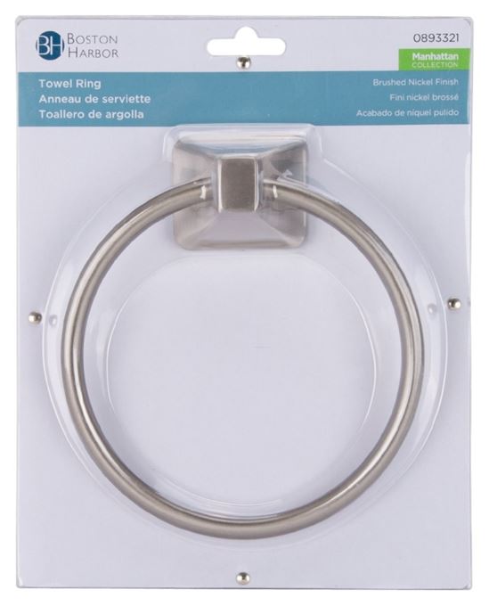 Boston Harbor 3660-07-SOU Towel Ring, 5-7/8 in Dia Ring, Wall Mounting - VORG0893321