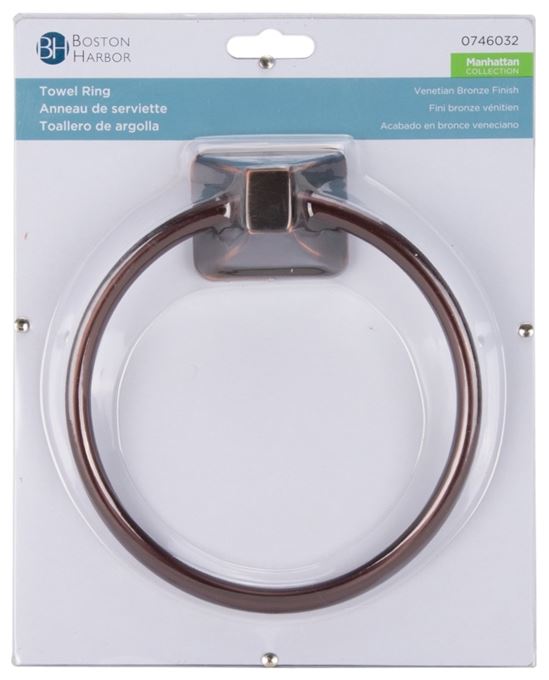 Boston Harbor 3660-35-07-SOU Towel Ring, 5-7/8 in Dia Ring, Wall Mounting - VORG0746032