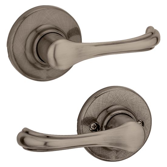 Kwikset 200DNL 15A Passage Lever, Non-Locking Lock, Antique Nickel, Zinc, Residential, Reversible Hand, 3 Grade - VORG5997325