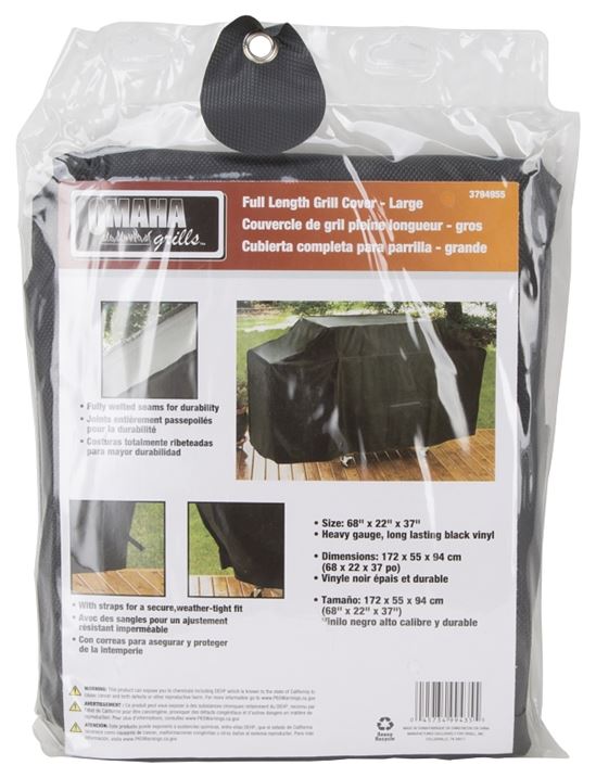 Omaha SPC01-123L Grill Cover, 22 in W, 37 in H, Vinyl, Black - VORG3794955