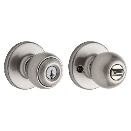 Kwikset 400P15CPK6 Entry Knob, Satin Nickel, K6 Keyway, 3 Grade - VORG5531942