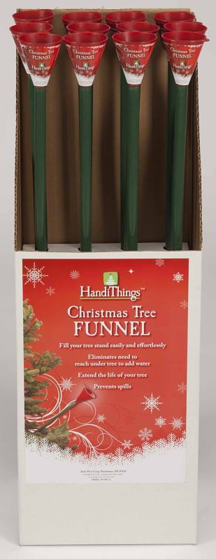 National Holidays HandiThings HT-300-12 Tree Funnel, Plastic, Green & Red, Matte, For: Watering Live Christmas Tree, Pack of 12 - VORG9036708