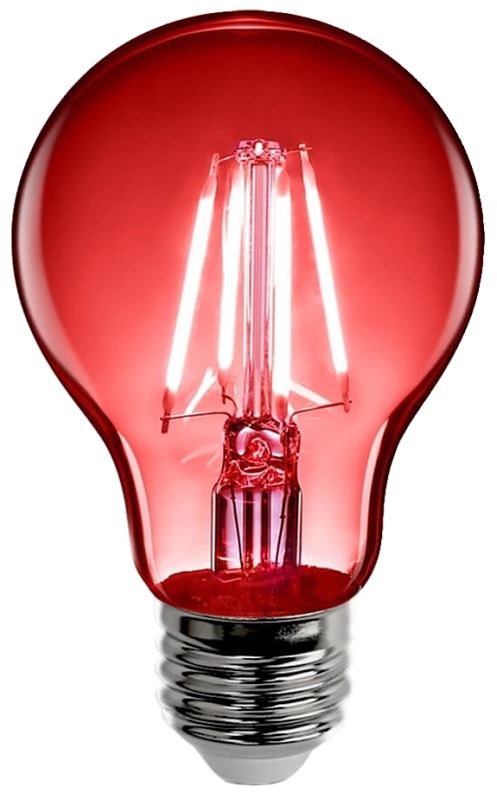 Feit Electric A19/TR/LED LED Bulb, General Purpose, A19 Lamp, E26 Lamp Base, Dimmable, Clear, Red Light