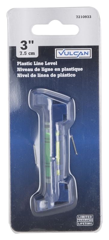 Vulcan LM001 Level Line, 3 in L, 1-Vial, Nonmagnetic, Plastic, Blue - VORG7210933