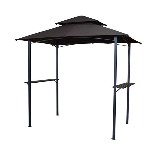 Seasonal Trends Windsor Grill Gazebo, 94.88 in W Exterior, 59.45 in D Exterior, 96.46 in H Exterior, Brown