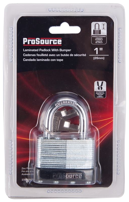 ProSource HD00028-3L Padlock, Standard Shackle, 9/32 in Dia Shackle, 1-1/4 in H Shackle, Steel Shackle, Steel Body - VORG2350262