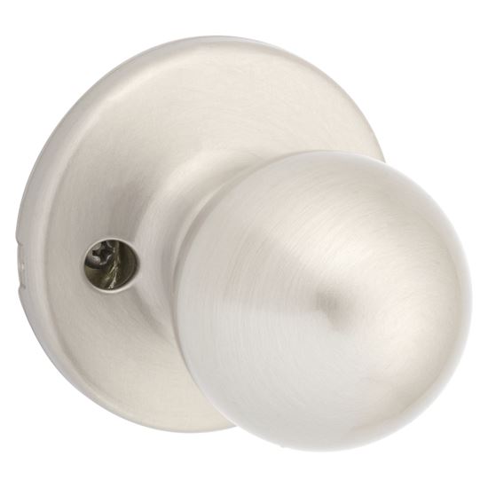 Kwikset 488P 15 CP Dummy Door Knob, 1-7/8 in Dia Knob, Satin Nickel