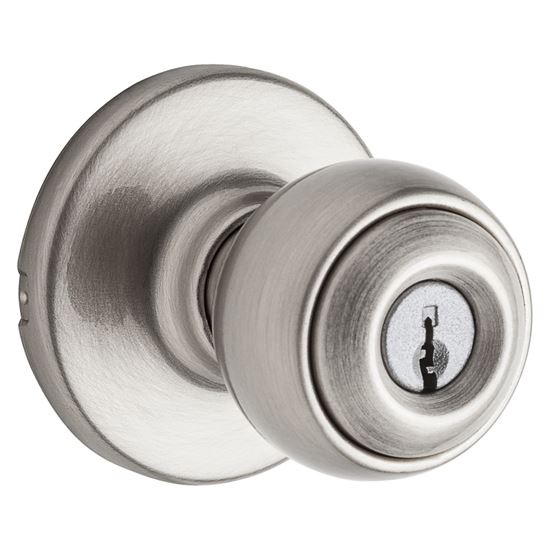 Kwikset 400P15CPK6 Entry Knob, Satin Nickel, K6 Keyway, 3 Grade