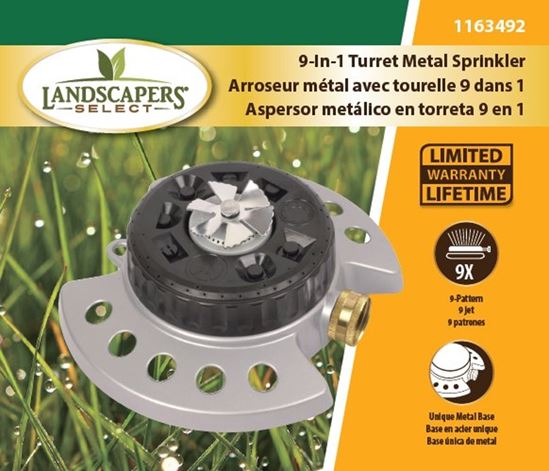 Landscapers Select YM15092U Turret Sprinkler, Female, 9-Pattern, Zinc - VORG1163492