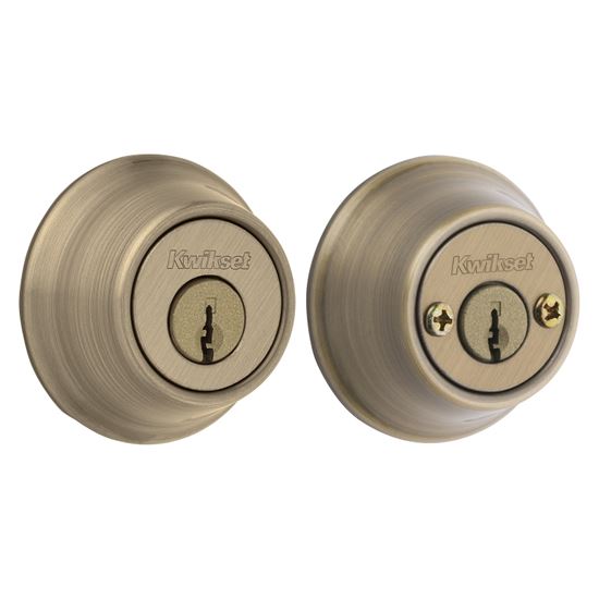 Kwikset 660 Series 6655CPRCALRCSK6 Deadbolt, 3 Grade, Keyed Alike Key, Steel, Antique Brass, 2-3/8 x 2-3/4 in Backset - VORG4243788