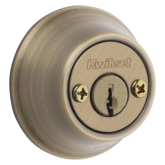 Kwikset 660 Series 6655CPRCALRCSK6 Deadbolt, 3 Grade, Keyed Alike Key, Steel, Antique Brass, 2-3/8 x 2-3/4 in Backset - VORG4243788