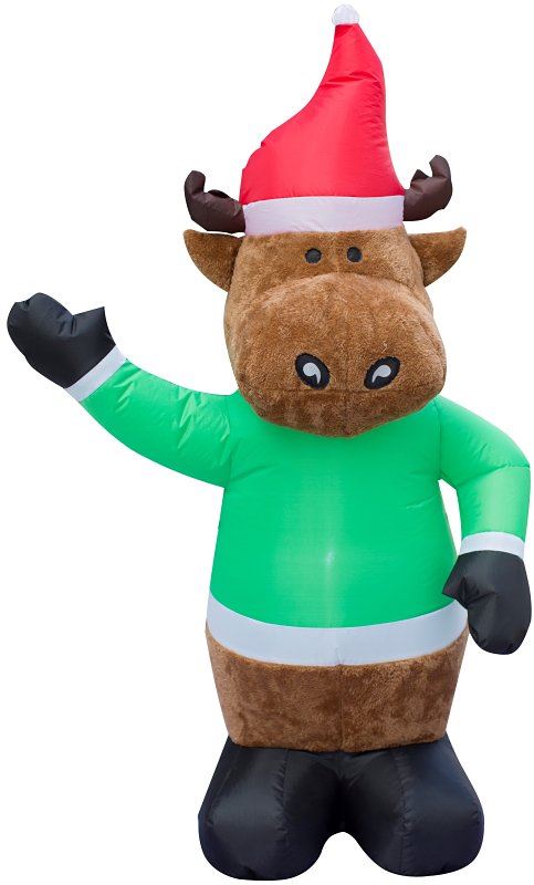 Hometown Holidays 90519 Inflatable Bear Moose Penguin, 4 ft H, Nylon, Black/Brown/Green/Red/White, LED Bulb, Pack of 6 - VORG4240578