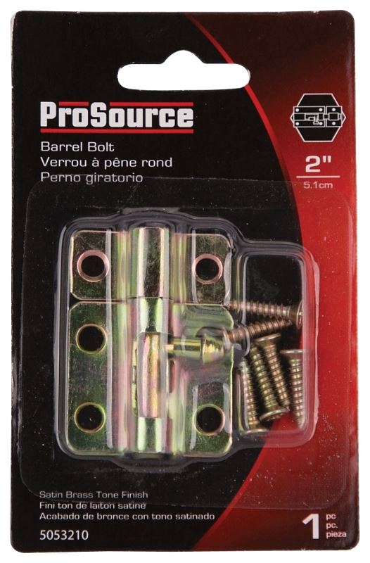 ProSource 20483CZB-PS Barrel Bolt, Steel, Satin Brass - VORG5053210